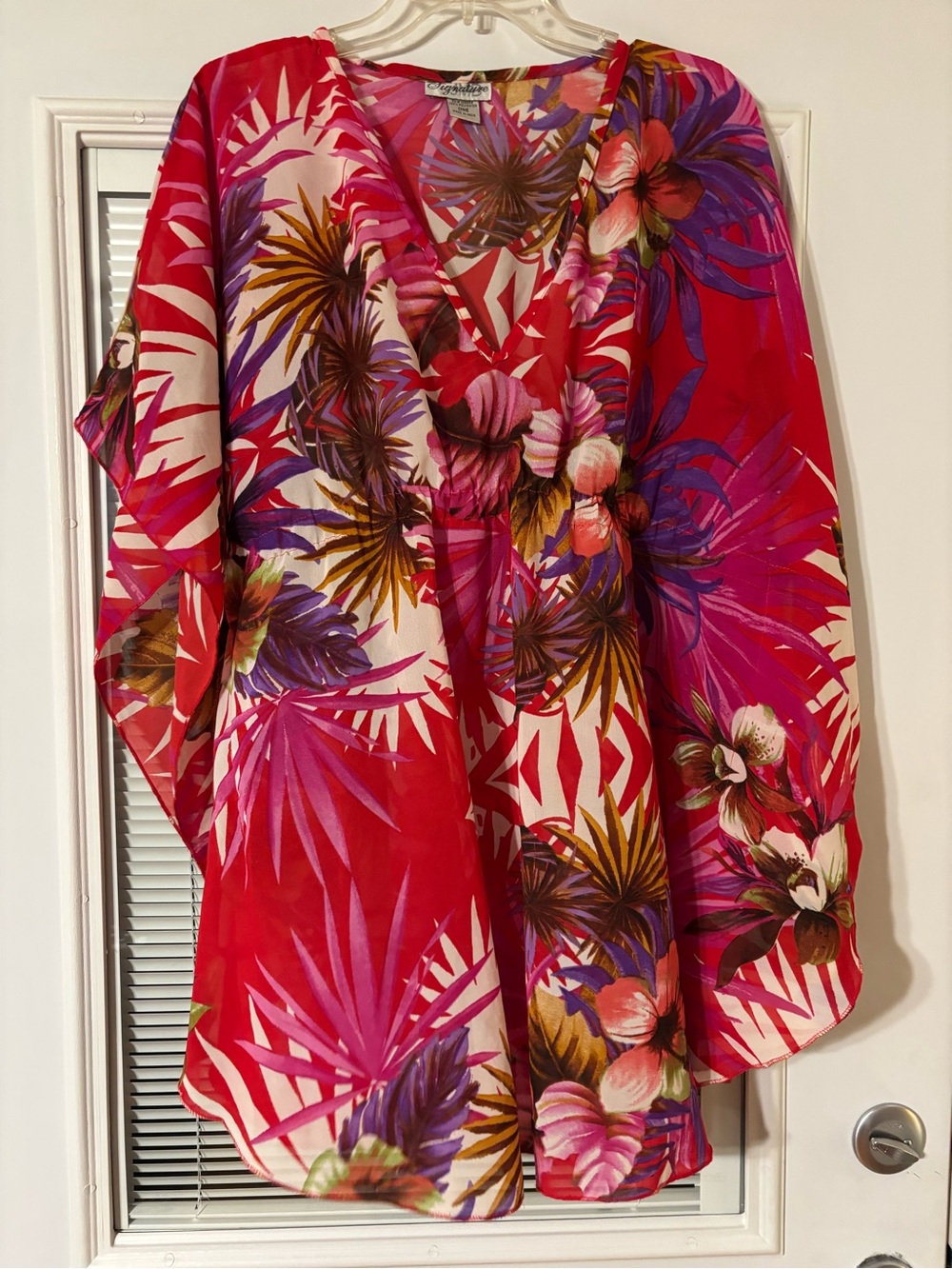 Tropical Floral V-Neck Caftan Coverup 🏝️